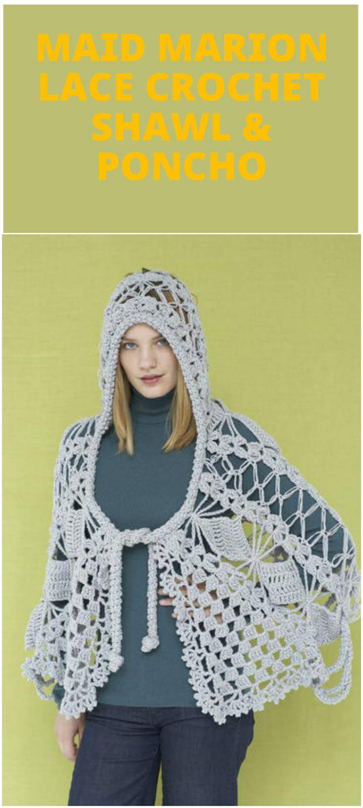 maid Marion lace crochet shawl poncho